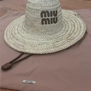 Miu Miu | Accessories | Miu Miu Palmetto Straw Hat With Adjustable